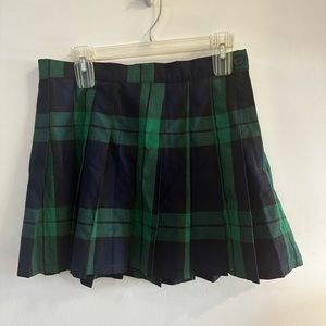 Aerie AE Pleated Plaid Mini Skirt